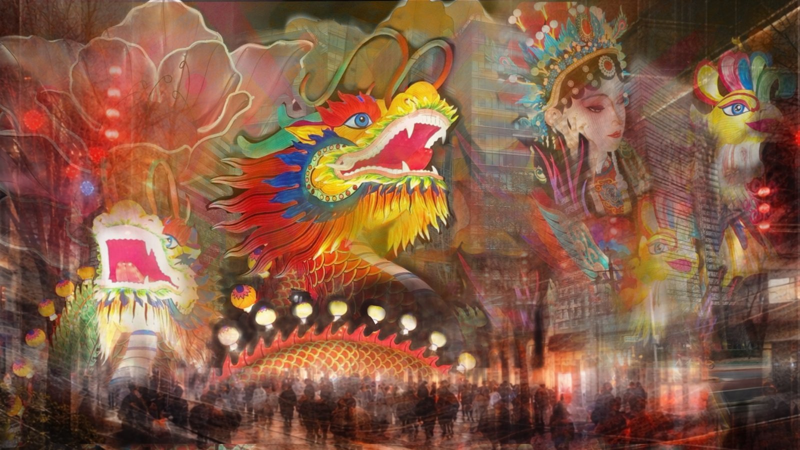 lanterns and crowds of people